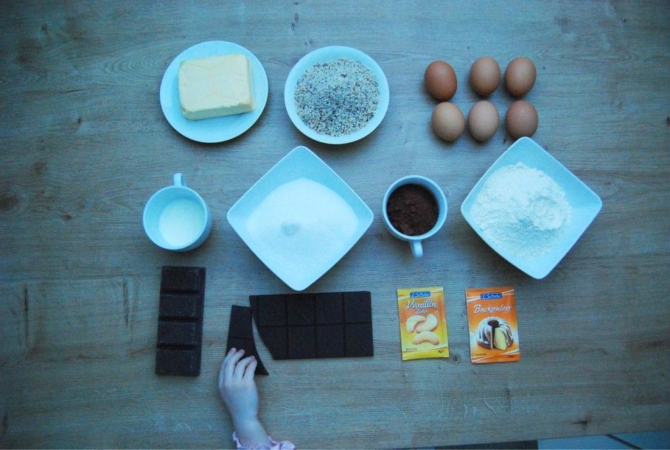 01 ingredientes zutaten schokokuchen